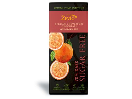 Zevic 70% Belgian Dark Stevia Orange Zest Chocolate  (No added sugar) 80 gms (Pack of 2) Fashion