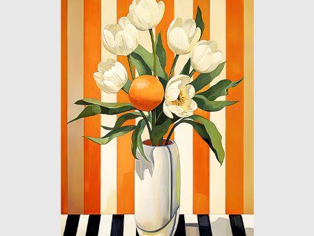 A Painting With White Tulips Online Sale