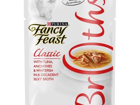 12% OFF: Fancy Feast Classic Broths Tuna, Anchovies & Whitefish Pouch Cat Food 40g x16 Online Hot Sale