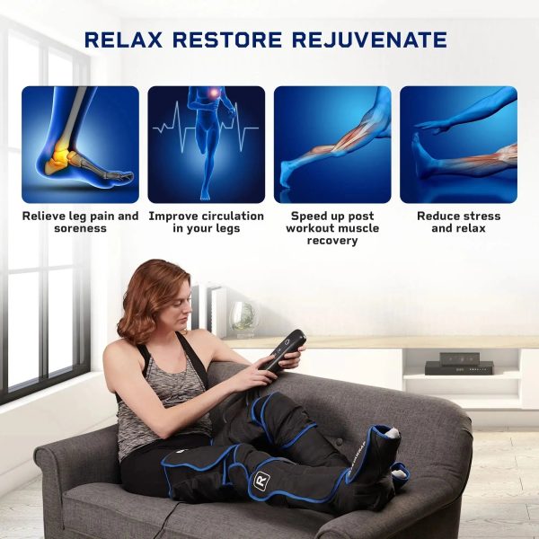 AllevaWrap Pro Air Compression Leg Massager (with Vibration) For Sale